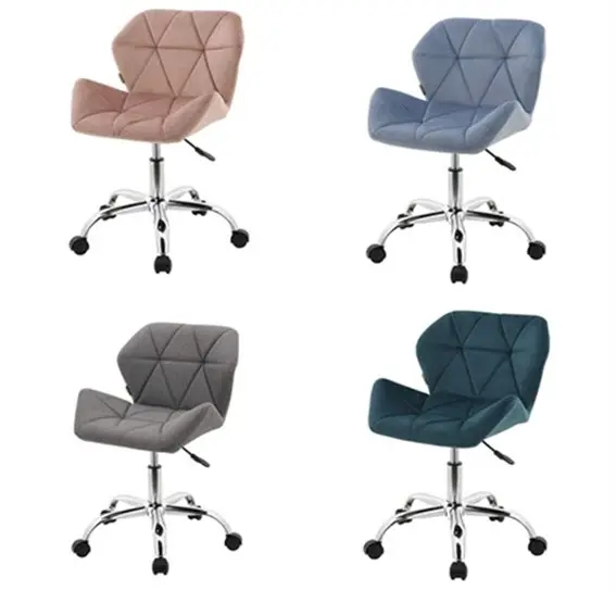 椅子ホイールベースシンプルなアクセント快適360回転ピンクグレーブルーブラックホワイトリラックスホームオフィス