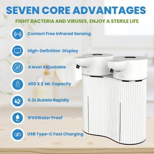 Nouveau Distributeur Automatique de Savon Mural Rechargeable à Double Tête pour Hôtels et Salles de Bain, Distributeur de Désinfectant pour les Mains et de Shampoing - Product Image 2