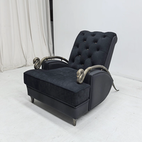 Chaise de canapé simple de conception classique-Dossier de boucle de luxe, accoudoir de serpent d'or, loisirs pour la chaise