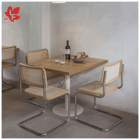 Vente en gros Chaises modernes en métal et bois massif avec cadre Cesca Chaise de salon en rotin et dossier avec pieds chromés