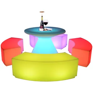 glow in dark outdoor furniture modern restaurant beach plastic nightclub bar furniture led lighted chairs and tables
