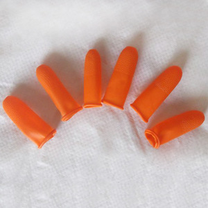 Ningning Latex Orange Textured Finger Cots Non-Sterile Disposable For Finger Protection Agriculture Forestry - Product Image 1