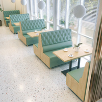 Nordic light luxe style restaurant en bois massif stand canapé table chaise ensemble confortable mobilier de restaurant commercial personnalisé