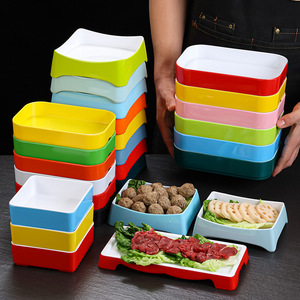 Platos Rectangulares de Melamina para Uso en Hoteles y Fiestas, Color Sólido 13075 - Product Image 3