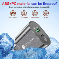 Charger Dinding USB Pengisian Cepat QC3.0 PD 20W Terlaris dengan Port Type-C & USB untuk Laptop & Ponsel