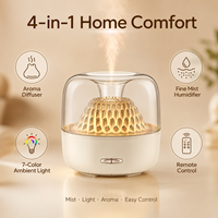Diffuseur d'arômes à télécommande de 200 ml, humidificateur avec lumière LED à 7 couleurs, brumisateur d'huiles essentielles