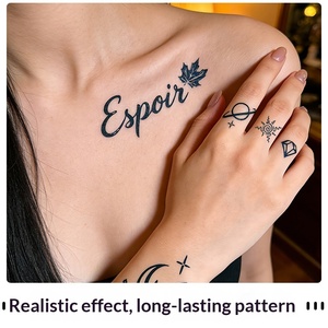 Pegatinas de Tatuajes Temporales con Diseño de Hierbas, Aptas para la Parte Posterior de la Oreja, Dedos y Muñecas, Resistentes al Agua, Realistas, con Diseño de Mariposas y Flores - Product Image 2