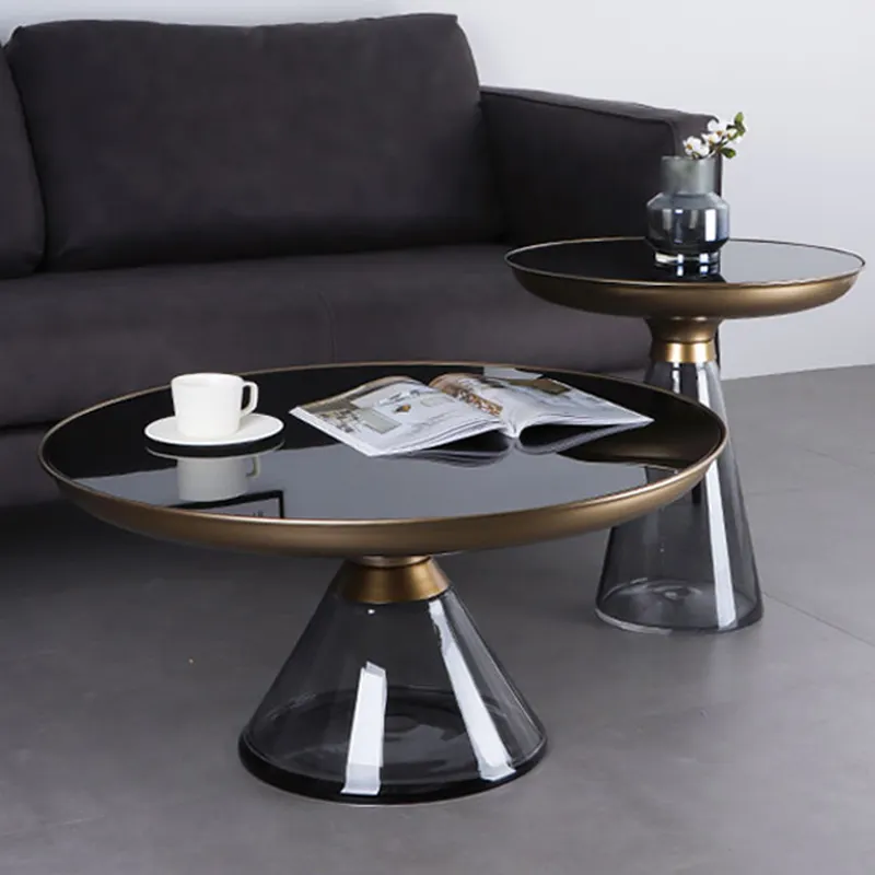 מודרני מינימליסטי סלון שולחן קטן זכוכית קפה שולחן בית פנאי סלון שולחן קפה