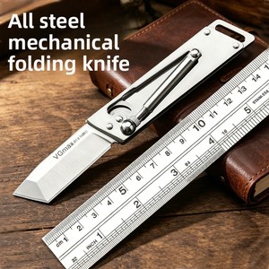 Cuchillo Time Machine, hoja de acero inoxidable con punta de gota, cuchillo de bolsillo plegable con perilla para el pulgar, herramienta EDC compacta y afilada para exteriores - Product Image 1