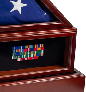 Tùy Chỉnh Khắc Gỗ Khung Hộp Bóng Vuông Cờ Huy Chương Hiển Thị Và Tro Lưu Trữ Tường Mountable Cho Nhà Sử Dụng Cho Hình Ảnh - Product Image 2