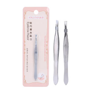 Pince à épiler pour sourcils Yousha en acier inoxydable, pointe inclinée pour le modelage des sourcils, design durable et antidérapant - Product Image 1