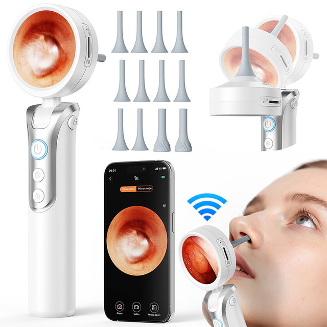 HD 1080P Wireless Ear Scope Camera WiFi Visual Otoscope Ear Wax Removal Tool Smart Digital Endoscope