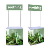 Comptoir promotionnel portable en PP avec panneau de signalisation personnalisé imprimé pour stand d'exposition
