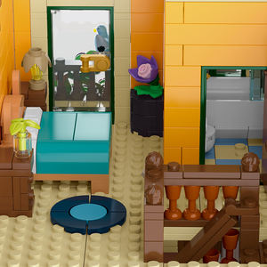 XINGBAO 10216 Blocs de construction en plastique, jouet de construction, magasin d'angle romain, vue sur la rue de la ville d'Europe, restaurant, miniatures de fleurs - Product Image 6