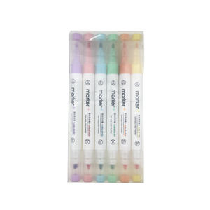 Marqueur de couleur bidirectionnel personnalisé, marqueur fluorescent vif, ensemble de stylos surligneurs - Product Image 2