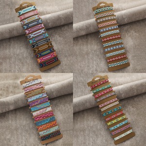 European and American Bohemian Seven-Color Nepal Retro Braided <b>Bracelet</b> <b>Set</b> Embroidered Adjustable Geneva Friendship Watch Chain - Product Image 1