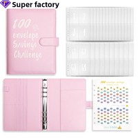 Carnet de budget A5 en cuir PU avec enveloppes pour l'challenge des 100 enveloppes, idéal pour la gestion de l'argent – Fournisseurs en gros