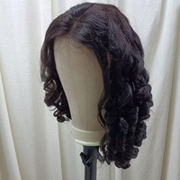 Perruque à fermeture en dentelle 5x5 à double trame, boucles Pixie, cheveux vierges bruts, vente chaude en gros