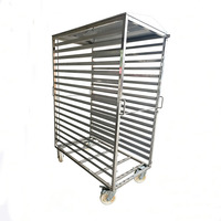Chariot de boulangerie industriel en acier inoxydable SS 10 15 16 20 niveaux pour four rotatif, pour le stockage, la cuisson et le refroidissement de pizzas, pains et plaques de cuisson