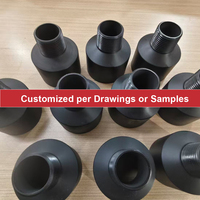 Pièces en plastique CNC personnalisées ABS POM Nylon PEEK usinées pour connecteurs de manchons creux filetés à escalon noir par STARWAY