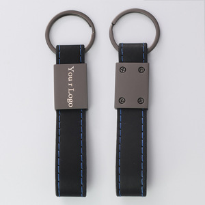 Llaveros de cuero y metal personalizados Meiu con logotipo grabado para coche, regalo personal - Product Image 2