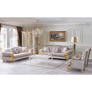 Ensemble de canapés Louis XV en bois massif sculpté à la main, style américain classique, avec broderies et décorations à pompons, vente en gros - Product Image 3