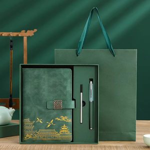 Juego de cuadernos A5 con logotipo personalizado de tendencia <span class=keywords><strong>nacional</strong></span>, caja de regalo de seguro comercial personalizada de estilo chino elegante, cuadernos al por mayor - Product Image 3