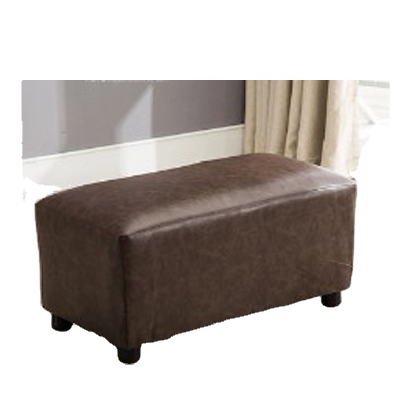 Antique European Style Leather Ottoman Cooling Bench Stool