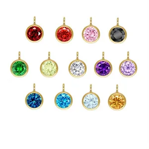 Findings Vintage 14K Gold Filled 12 Lucky Birthstone Charms For Permanent Jewelry Making Findings Components