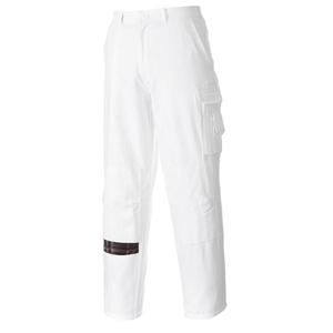 PORTWEST - S817WHTXS <b>Painters</b> white tall trouser - EAN 5036108183029 WORK TROUSERS PERFORMANCE WORK TROUSERS - Product Image 1