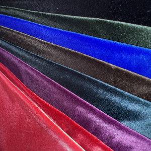 KS Coréen 95% Polyester 5% Spandex Chaîne Tricoté Velours Robe Tissu Stretch pour Dames Vêtements Chaussures Maison Textiles Rembourrage - Product Image 1