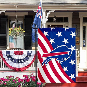 Bandera de Jardín Personalizada de los Buffalo Bills con Diseño de la Bandera Americana, Impresa por Ambos Lados en Poliéster - Product Image 6
