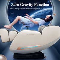 Fauteuil de massage LEERCON Zero Gravity 4D SL Track, massage complet du corps, shiatsu électrique avec chauffage, pression d'air, rouleaux pour les pieds, fauteuil inclinable en cuir