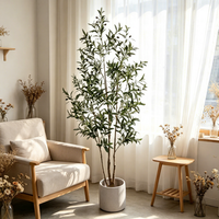 Arbre d'olivier artificiel vert de 180 cm, plante décorative avec fruits d'olivier, accessoires de décoration pour intérieur, bureau, hôtel, maison