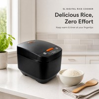 Offre Spéciale : Cuiseur à Riz Électrique 5L à Contrôle Numérique, Fonction Maintien au Chaud, Antiadhésif, Idéal pour la Cuisine Familiale