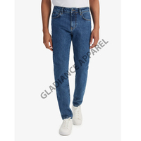 Celana Jeans Pria Berkualitas Tinggi Model Lurus Kancing Tengah Grosir Kustom Katun Spandex Ukuran Besar Bernapas Regular Fit Original