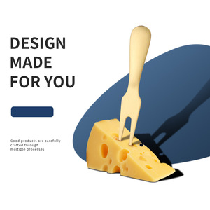 Juego de cuchillo y espátula para queso de acero inoxidable con tenedor para hornear y uso en la cocina, apto para lavavajillas, material 304 - Product Image 5