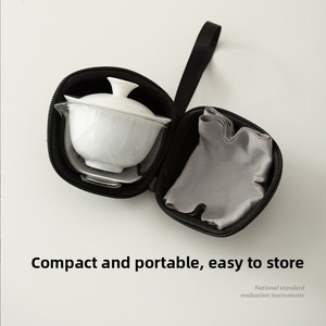 Ensemble de thé de voyage Geek Dehua, portable, en céramique, pour l'extérieur, tasse à infusion rapide, double paroi, design minimaliste, impression de logo - Product Image 2