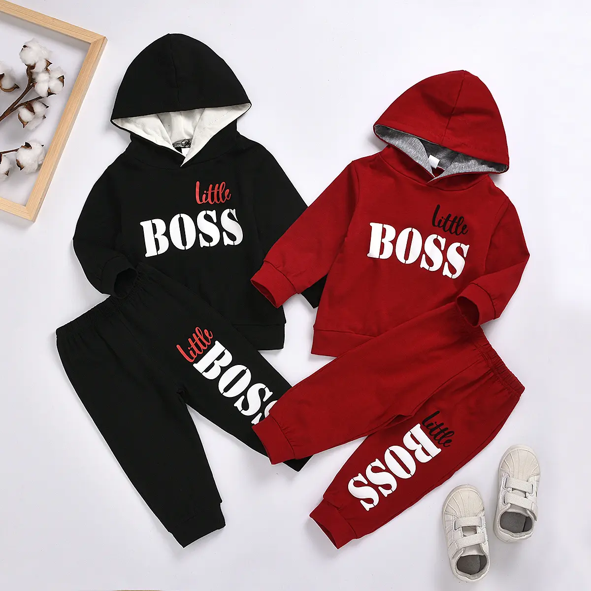 New Foreign Trade Hot Suit Children Clothing Sets Baby Girls Clothes Long Sleeve Hooded Casual Tracksuit Suits Boys Clothes