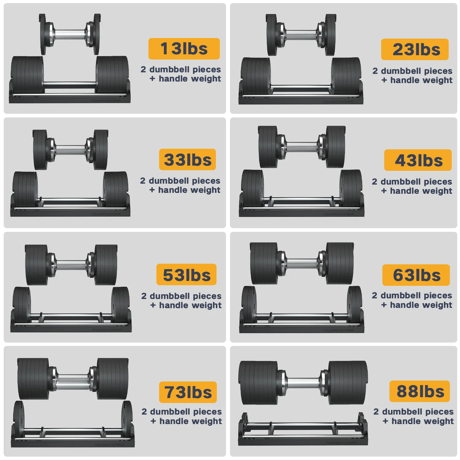 Set di manubri regolabili Snode AD88 per manubri bodybuilding 88lbs/40kg