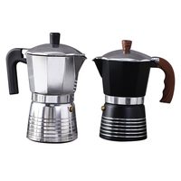 Cafetière Moka italienne à valve unique, en aluminium, pour 3/6 tasses, portable, ustensile de café