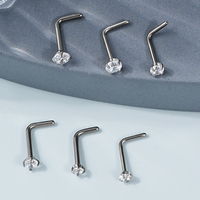 Toposh f136 CZ Rock en stock Anneau de goujon de nez interne g23 piercing en titane bijoux en titane broche de nez