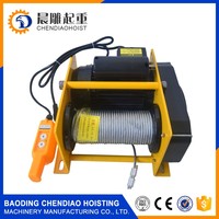 Mini cabrestante eléctrico portátil de 500 kg, polipasto compacto con cable de acero y certificación CE, extractor de cables para taller y garaje
