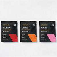 Sachets d'emballage de café imprimés sur mesure de haute qualité, à oreilles de suspension, jetables, thermoscellables, pour café filtre