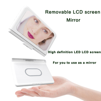 Fullwill Nieuwe 15W Snel Opladen Digitale Wekker En Telefoon Draadloze Oplader Moderne Abs Compact Led Spiegel Gezicht Ios & Android