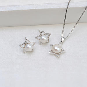 Juego de Colgantes de Pentagrama de Plata S925 para Mujer, Accesorios de Joyería de Perlas DIY con Bandeja Vacía, Conjuntos de Joyería de Moda 1382 - Product Image 2