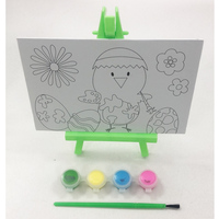 Offre Spéciale Pas Cher Toile Imprimée Avec Des couleurs de peinture et brosse Ensemble de Peinture sur toile Promotion Produits Enfants Ensemble D'art de Peinture