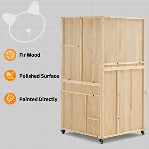 Ruime Multifunctionele Gesloten Kattenvilla Comfortabel Ontwerp Indoor Houten Nest Voor Katten Honden Duurzaam Bamboe Voor Woonkamer - Product Image 6