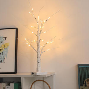 Luz LED Solar Moderna con Forma de Árbol de Abedul, 2700K Blanco Cálido, Decoración Interior Portátil, CA 85-265V, IP20, 70 Lm/w, CRI, Navidad - Product Image 1