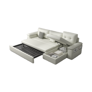 Sang Trọng 3-Chỗ Ngồi <span class=keywords><strong>L</strong></span>-Hình Dạng <span class=keywords><strong>Sofa</strong></span> Đặt Trắng Có Thể Ngả Góc Phòng Chờ Cho Phòng Khách - Product Image 3